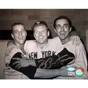 Joe Pepitone New York Yankees   Hugging Mantle and Maris   Autographed 