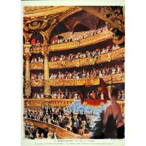  1938 King George VI Paris Opera Garnier A. Brenet Print 