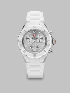 Michele Watches   Silicone & Stainless Steel Chronograph Watch/White 