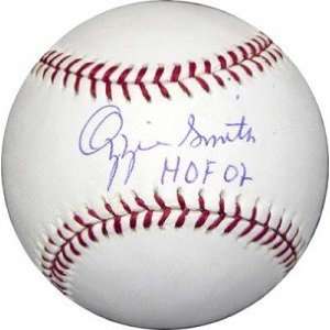 Ozzie Smith Autographed/Hand Signed MLB Baseball with HOF 02 