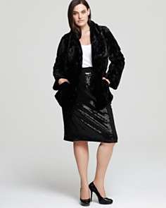 Karen Kane Plus Size Faux Fur Jacket