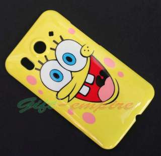Yellow Cartoon Spongebob Hard Skin Case Cover For HTC Desire HD A9191 
