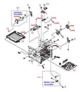 laserjet 1320 engine control pc board and related parts diagram