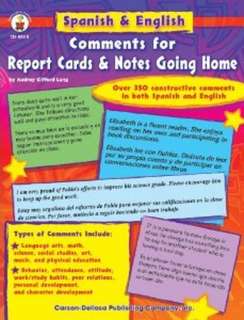 Spanish & English Comments for Report Cards & Notes Going Home 