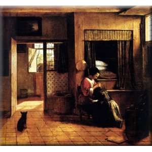   Mother 16x15 Streched Canvas Art by Hooch, Pieter de