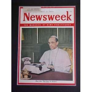  Pope Pius XII May 27 1946 Newsweek Magazine Matted 11 X 14 