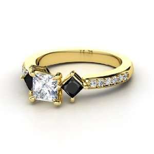  Caroline Ring, Princess Diamond 14K Yellow Gold Ring with 
