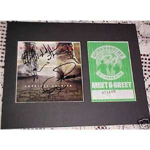  Queensryche American Soldier CD Signed MATTED COA   Sports 