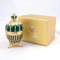 DECORATIVE EGG. Egg Jewelry Box Crowned (golden)  