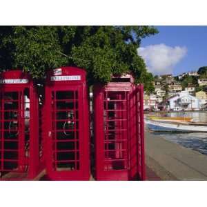  Red Telephone Boxes, St. GeorgeS, Grenada, Windward Islands, West 