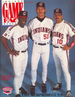 1993 Indians Program Kirby, Hernandez, Espinoza Cover  