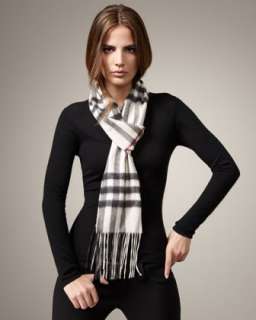 Giant Check Skinny Cashmere Scarf, Trench