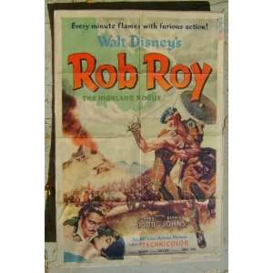 Walt Disneys Rob Roy The Highland Rogue vintage 1954 original 1 Sheet 