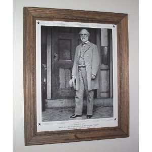  General Robert E. Lee Picture Print in Rope trimmed Pine Wood 