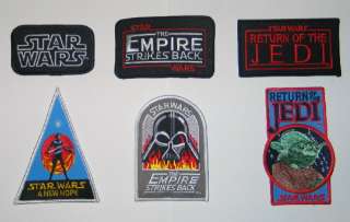 Classic Star Wars Movies Logos Patch Set of 6, NEW  