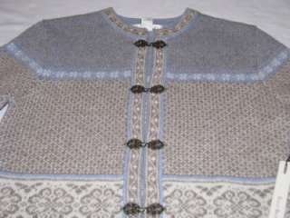 Susan Bristol Knit Wool Cardigan Sweater Womens Size XS Fair Isle 