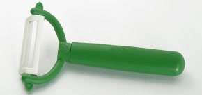 Fine Ceramic Blade Fruit Vegetable Peeler Green handle  