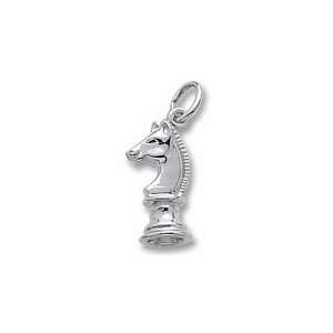  Chess Knight Charm in White Gold Jewelry