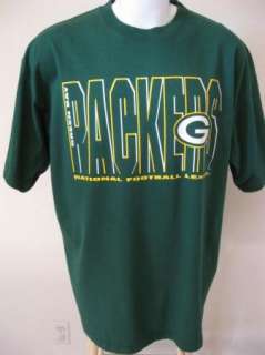   Majestic NFL GREEN BAY PACKERS Logo Green Football Fan T Shirt XL