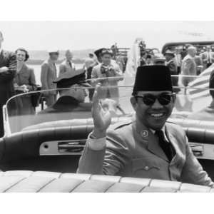 1956 May 16. photo Dr. Sukarno, president of Indonesia, during his 