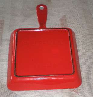 Prizer Ware Cast Iron Enameled Fry Pan Egg Skillet Red  