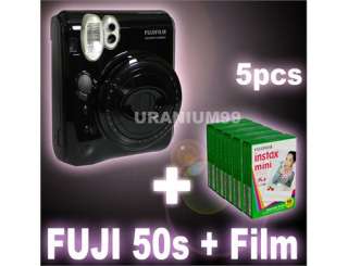Fuji Fujifilm Instax 50s Piano Black Photo Camera Polaroid + 50 White 