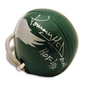  Tommy McDonald Signed Eagles Throwback Mini Helmet   HOF 