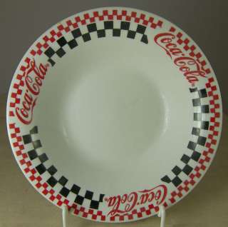 COCA COLA CEREAL / SOUP BOWL from GIBSON 1996 RED & BLACK CHECKS on 