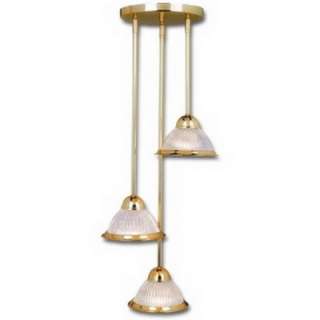  Pendant Fixture with Clear Ribbed Glass Shades 884656650167  
