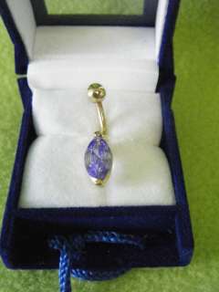 GOLD AMETHYST BELLY NAVAL PIERCING JEWELRY *NEW*  