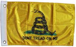 Tea Party Golf Cart Boat Snake Gadsden Flag 12x18 Polyester w/ Brass 