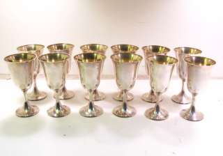 SET OF 12 GORHAM STERLING SILVER GOBLETS A1693 1686 GRAMS NICE  