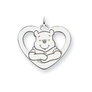  Disneys Large, Winnie the Pooh Heart Charm in Sterling 