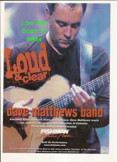Dave Mattherws w Guitar Loud & Clear Fishman Picture AD  