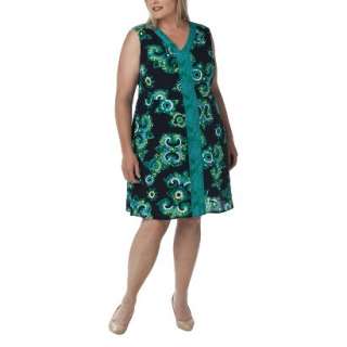 Target  Womens Plus Size Merona® Blue/Green Sleeveless Crepe Dress 