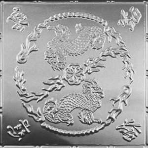 2490 Tin Ceiling Tile  Asian Dragons   Tin Plated Steel Drop 