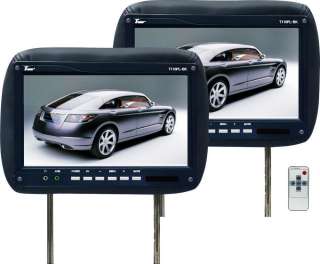   T110PLBK 11.2 BLACK CAR HEADREST WIDESCREEN LCD MONITORS W/ REMOTES