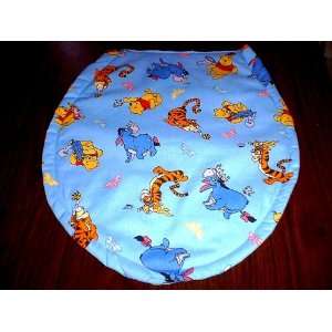   SEAT LID COVER MADE FROM EEYORE POOH TIGGER FABRIC 