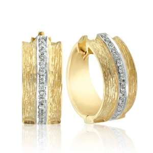   Effy Textures Diamond Earrings in 14k Yellow Gold, 0.21 TCW. Jewelry