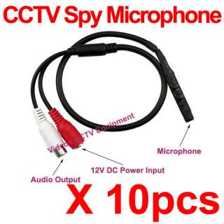 10x NEW 12V Spy Hidden CCTV Microphone Mic for CCTV Security System 