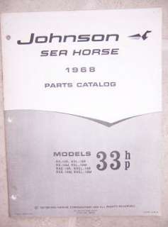 1968 Johnson Sea Horse 33 HP Outboard Parts Catalog k  