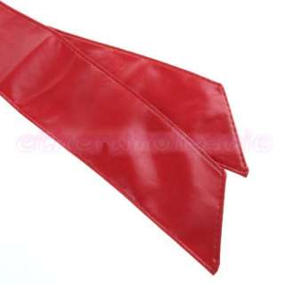 Leather Wrap Around Tie Corset Obi Cinch Waist Belt Red  