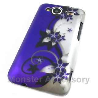 Purple Flowers Hard Case Cover For HTC Evo Shift 4G NEW  