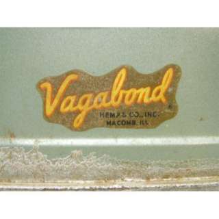   1950S VAGABOND HEMP & CO GREEN METAL STEEL ICE CHEST COOLER  