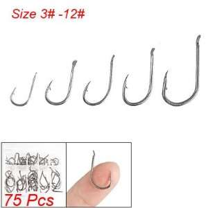   12# 10 Sizes Fishing Fish Eyeless Barb Hooks