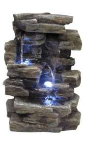 New 14 Tabletop Water & Stone Fountain w/ Light   Indoor & Outdoor 