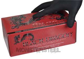 Black Dragon LATEX Body Piercing Tattoo Gloves SMALL  