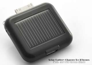 Solar Battery Charger for iPhones, iPods, and USB Devices (Black)