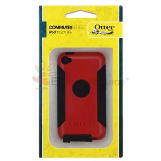   Commuter Red/Black Case Cover+ANTI GLARE FILM FOR iPod Touch 4 G