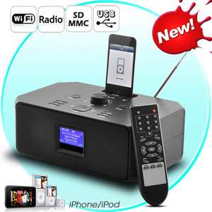 /iPod Dock w Wi Fi Internet Radio, USB/SD Music Playback & Record 